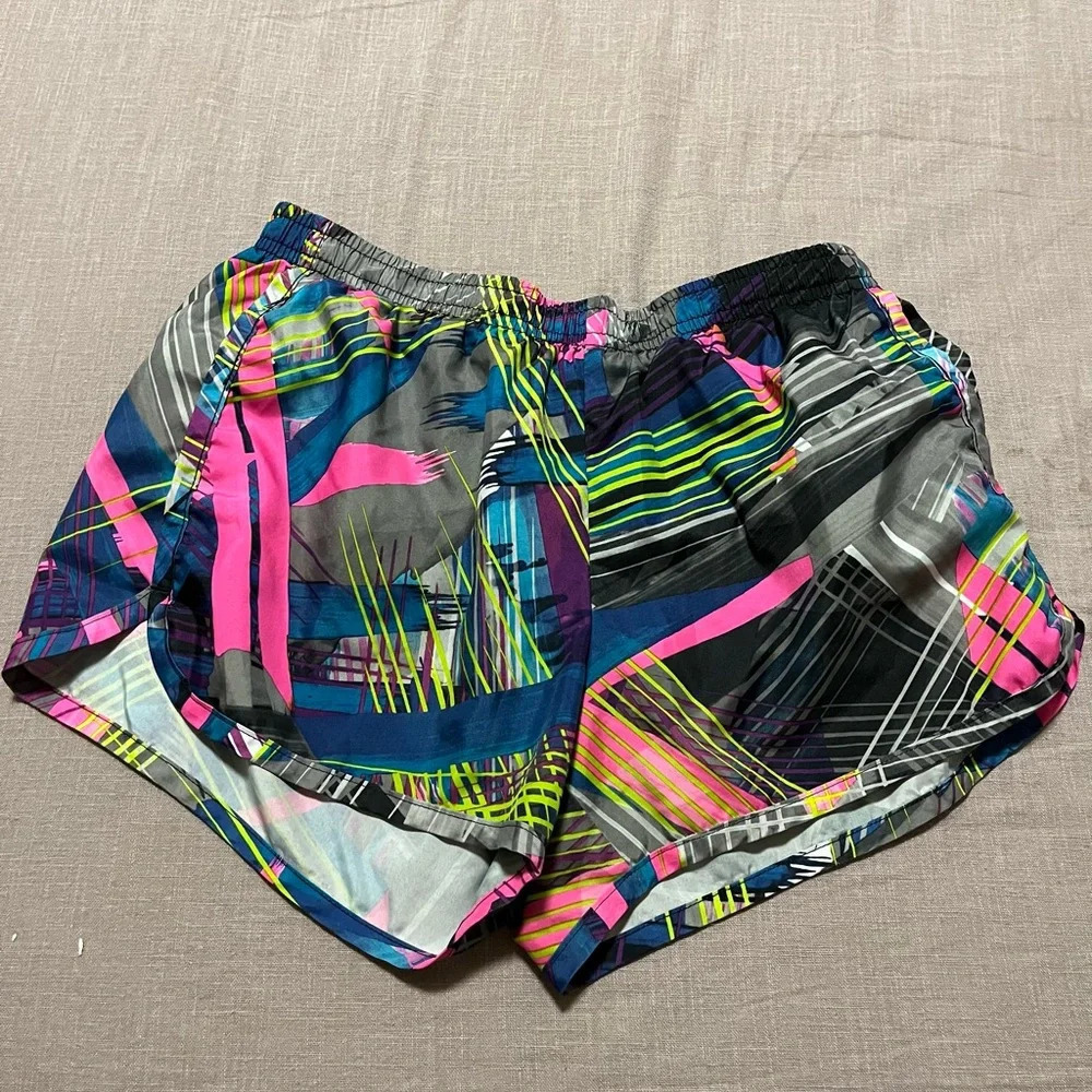 Adidas kids Size Medium soccer shorts lined drawstring neon gymnastics running
